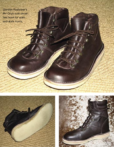 Left: The soft, flat crêpe sole allows you to stalk very quietly. Right: The PH Boot is also available in a longer version.